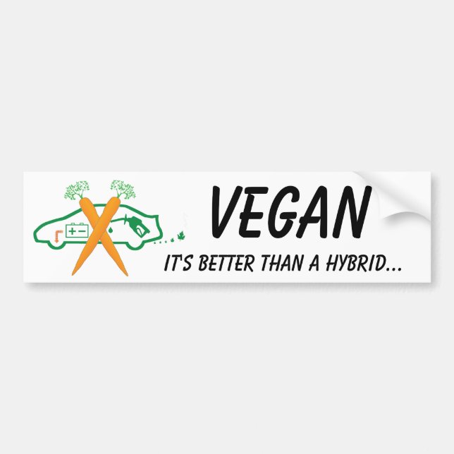 Adesivo Para Carro Vegan - é melhor do que um híbrido (Frente)