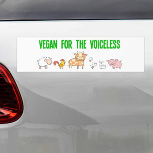 Adesivo Para Carro Vegan para animais bonitinhos sem voz