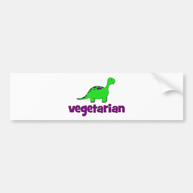 Adesivo Para Carro Vegetariano - design do dinossauro (Frente)