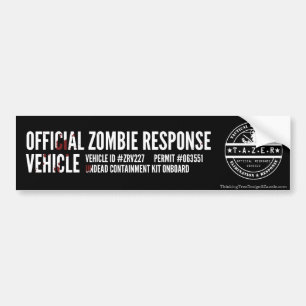 Adesivo Para Carro Veículo oficial da resposta do zombi