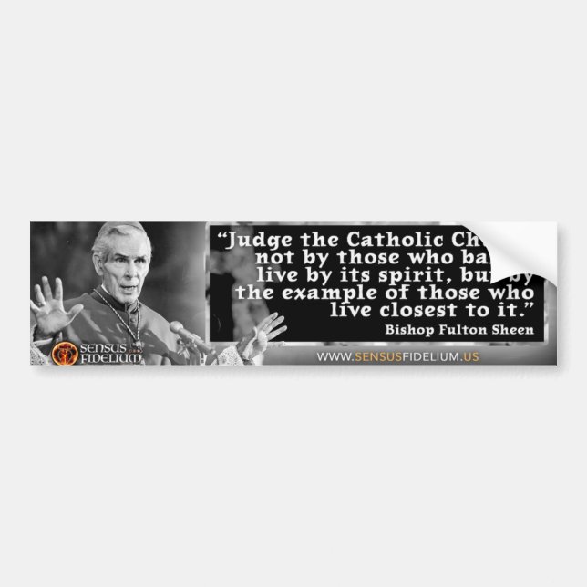 Adesivo Para Carro Ven Fulton Sheen "Judging the Church" Sticker (Frente)