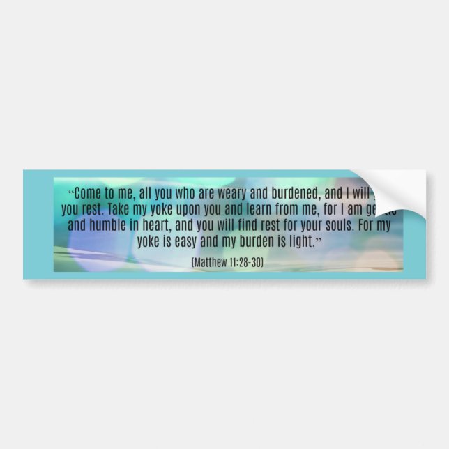 Adesivo Para Carro Venha até mim todos vocês que estão cansados (Frente)