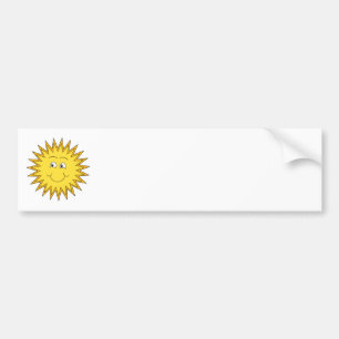Adesivo Para Carro Verão amarelo Sun com uma cara feliz