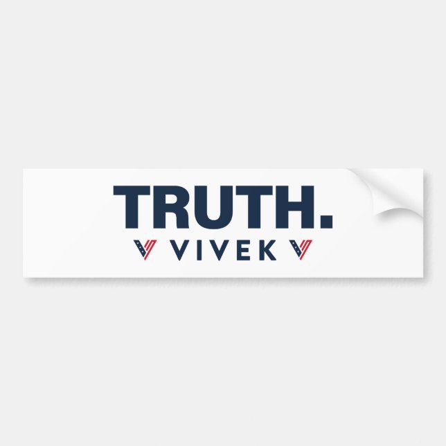 Adesivo Para Carro Verdade - Vivek Ramaswamy para o Presidente 2024 (Frente)