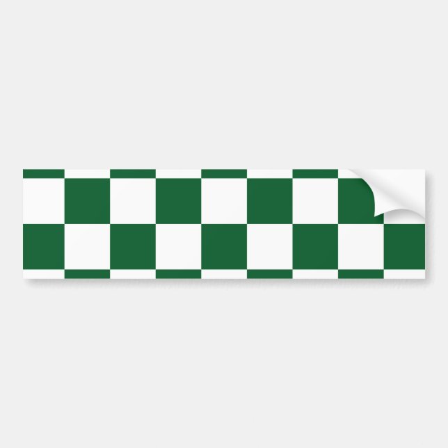 Adesivo Para Carro Verde Checkered e branco (Frente)