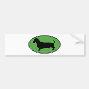 Adesivo Para Carro Verde-Liso oval do Dachshund