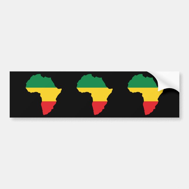 Adesivo Para Carro Verde, ouro & bandeira vermelha de África (Frente)