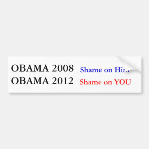 Adesivo Para Carro Vergonha 2012 de Obama em você