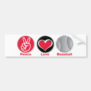 Adesivo Para Carro Vermelho do basebol do amor da paz