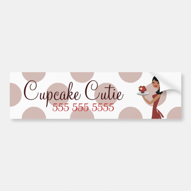Adesivo Para Carro Vermelho étnico de Cutie de 311 cupcakes (Frente)