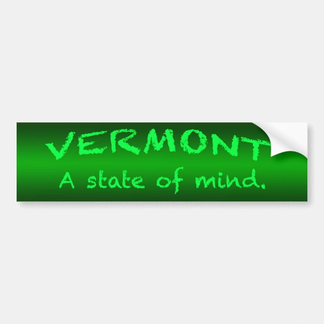 Adesivo Para Carro Vermont Bumper Sticker (Frente)