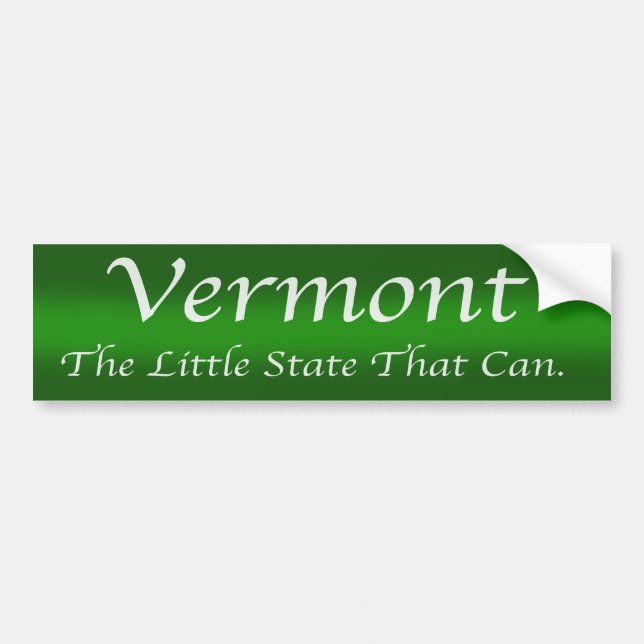 Adesivo Para Carro Vermont. O pequeno estado que pode. (Frente)