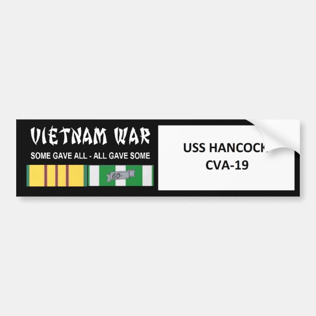 ADESIVO PARA CARRO VETERANO DE GUERRA DO VIETNAME DE USS HANCOCK (Frente)