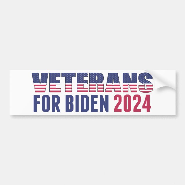 Adesivo Para Carro Veteranos para Democrata Eleitoral de Biden 2024 (Frente)