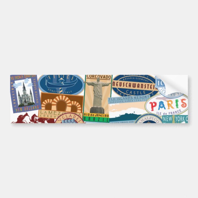 Adesivo Para Carro Viajante do Mundo viagem (Frente)