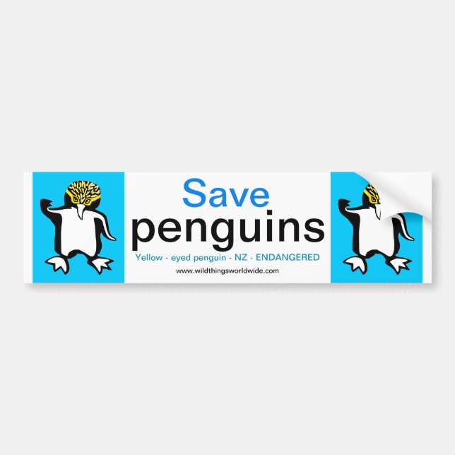 Adesivo Para Carro Vida selvagem - Salvar PINGUINS - Animais ameaçado (Frente)