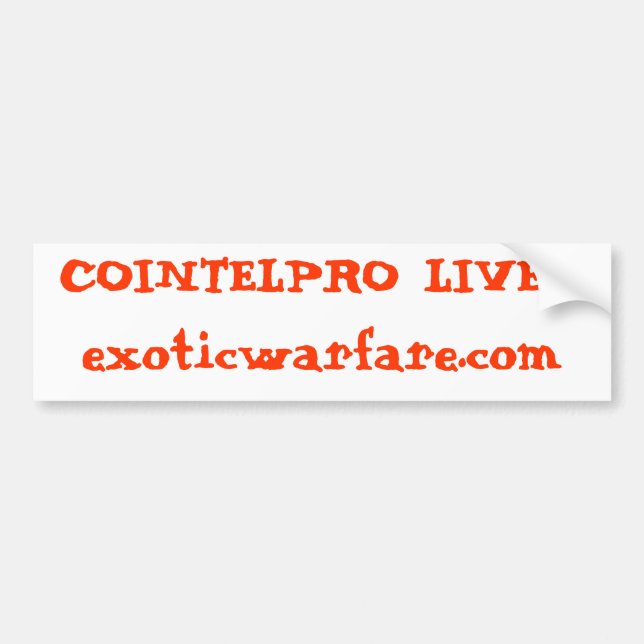 Adesivo Para Carro VIDAS DE COINTELPRO! exoticwarfare.com (Frente)