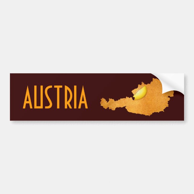 Adesivo Para Carro Viennese Schnitzel - Mapa Da Áustria (Frente)