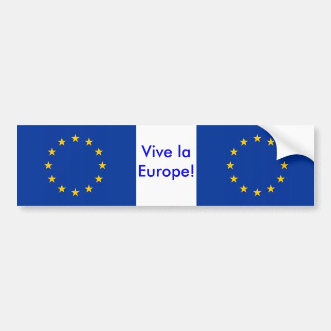 Adesivo Para Carro Vinheta com bandeira da União Europeia (Frente)
