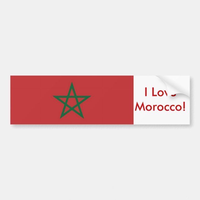 Adesivo Para Carro Vinheta com Bandeira de Marrocos (Frente)