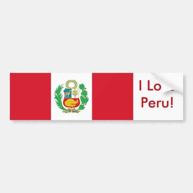 Adesivo Para Carro Vinheta com bandeira do Peru (Frente)