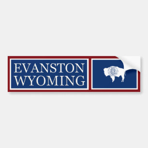 Adesivo Para Carro Vinheta de Bumper de Bandeira do Estado de Wyoming