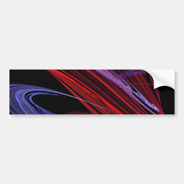 Adesivo Para Carro Vinheta para-choques Fractal de Abstrato vermelho (Frente)