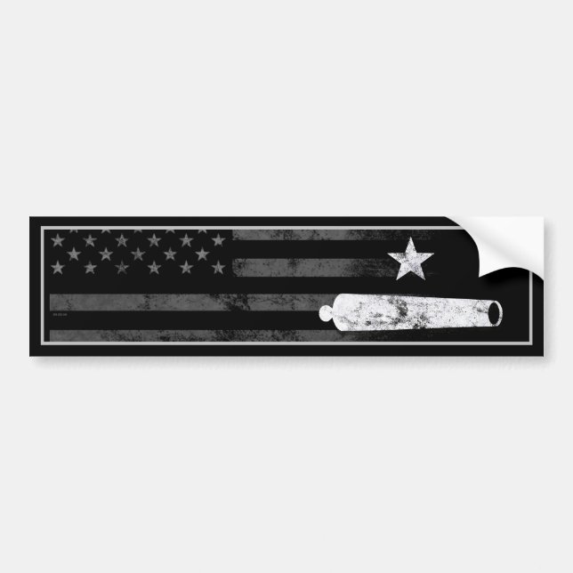 Adesivo Para Carro Vintage American Flag Cannon (Frente)