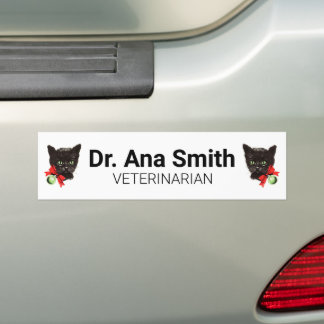 Adesivo Para Carro Vintage Black Cat, profissão de veterinário