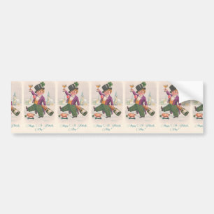 Adesivo Para Carro Vintage Happy St Patricks Day Shamrock Champagne