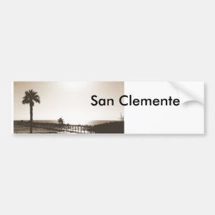 Adesivo Para Carro vintage retrô píer de san clemente califórnia sépi