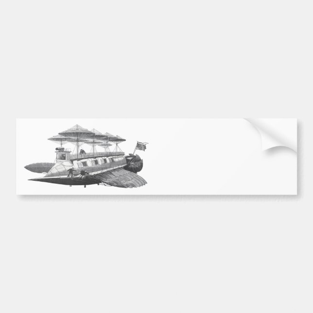 Adesivo Para Carro Vintage Science Fiction Steampunk Airship Eclipse (Frente)