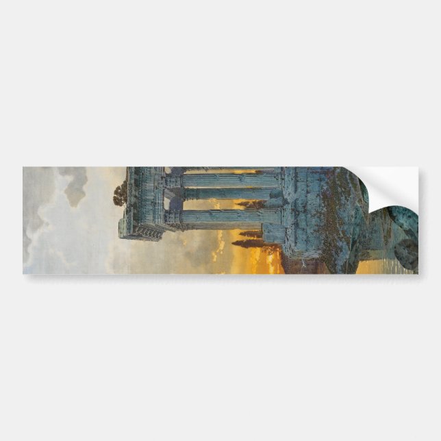 Adesivo Para Carro Visão do Sul da Itália com as antigas ruínas roman (Frente)