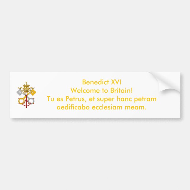Adesivo Para Carro Visita papal BRITÂNICA 2010 (Frente)