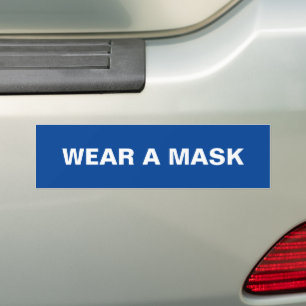 Adesivo Para Carro Vista uma máscara, carro minimalista branco azul
