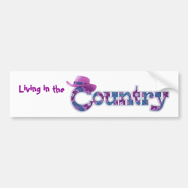 Adesivo Para Carro Vivendo no Country Sticker (Frente)