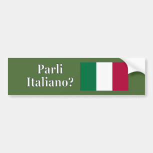 Adesivo Para Carro Você fala o italiano? no italiano. Wf da bandeira