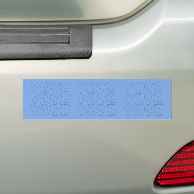 Adesivo Para Carro votação: Blue Car Bumper Sticker (No carro)