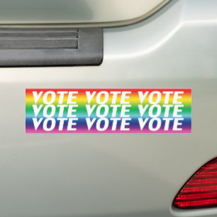 Adesivo Para Carro votação de voto - orgulho lgbtq - cores brancas