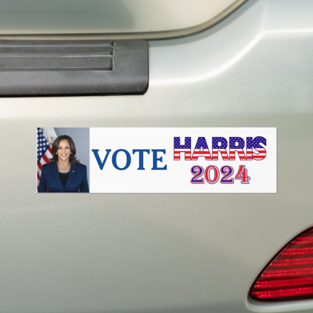 Adesivo Para Carro Votação Harris 2024 Presidente Democrat Flag Texto (No carro)