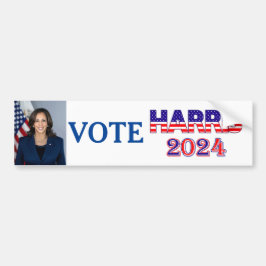 Adesivo Para Carro Votação Harris 2024 Presidente Democrat Flag Texto