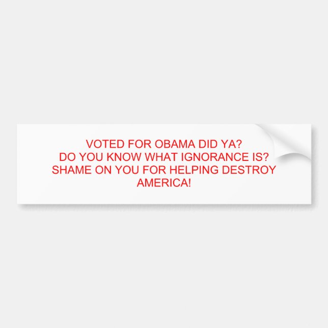 ADESIVO PARA CARRO VOTADO PARA OBAMA FEZ YA? VOCÊ SABE QUE IGNORA… (Frente)