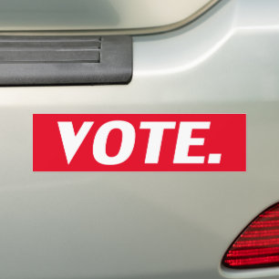 Adesivo Para Carro Votar carro vermelho e branco 