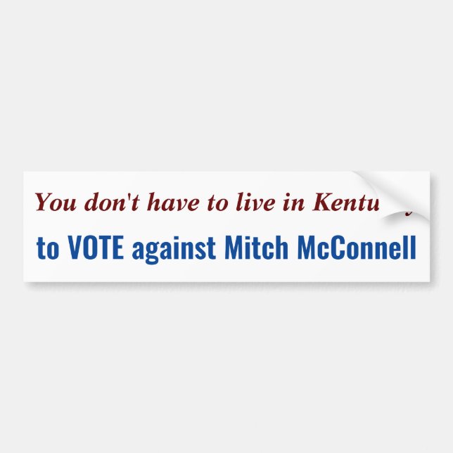 Adesivo Para Carro Votar Contra Mitch McConnell (Frente)