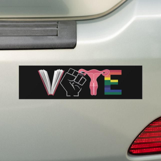 Adesivo Para Carro Votar feministas: Livros proibidos LGBTQ (No carro)