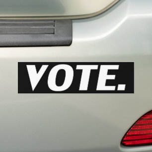 Adesivo Para Carro Votar tipografia branca e negra moderna