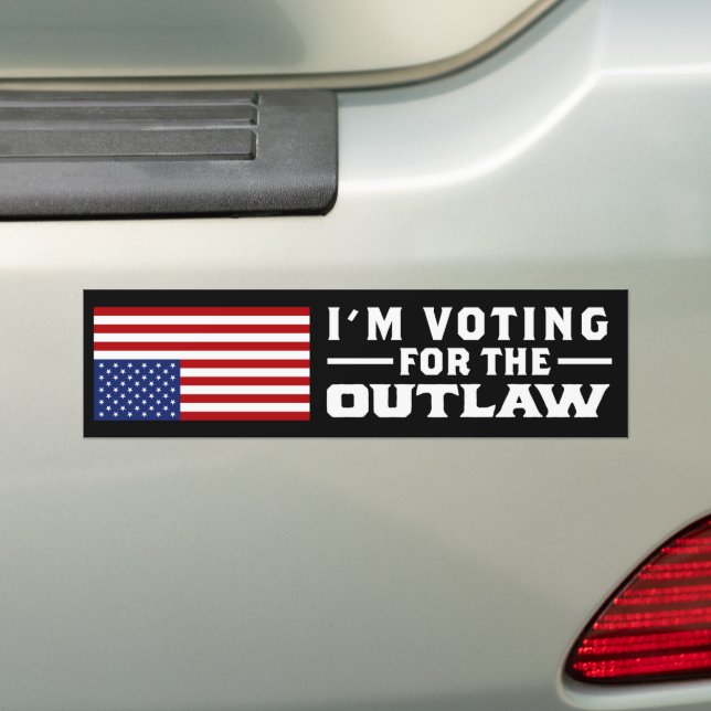 Adesivo Para Carro Votarei a favor do Outlaw Trump 2024 (No carro)
