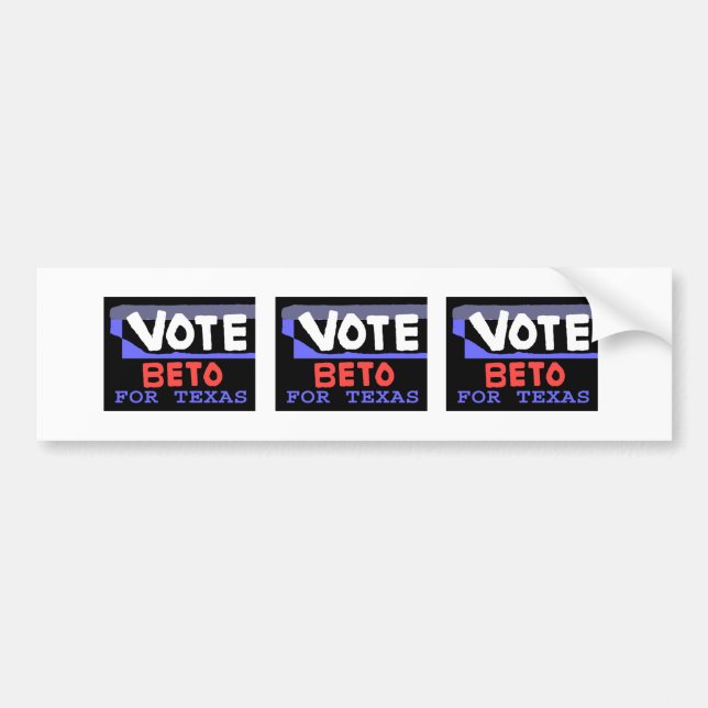 Adesivo Para Carro Vote Beto Texas Bumper Sticker (Frente)