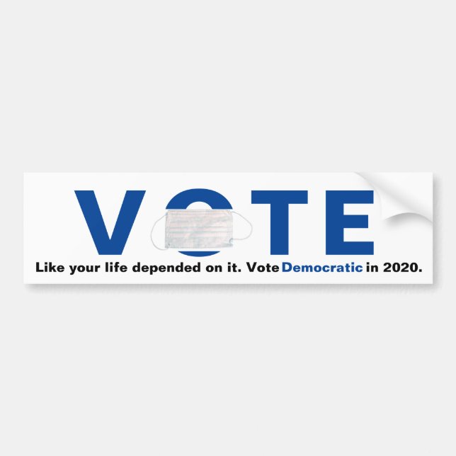 Adesivo Para Carro Vote Blue Face Mask Life Depende Do Sticker (Frente)
