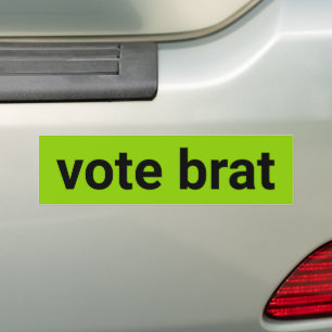 Adesivo Para Carro Vote brat kamala simples preto e verde limão